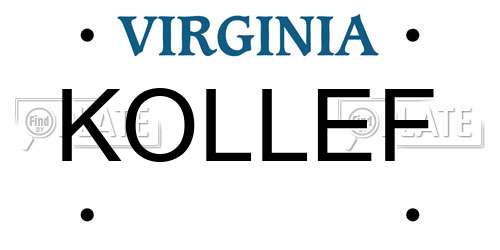 KOLLEF Virginia License Plate