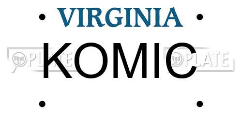 KOMIC Virginia License Plate