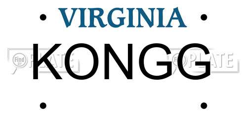 KONGG Virginia License Plate