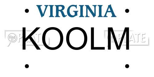 KOOLM Virginia License Plate