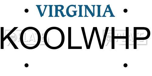 KOOLWHP Virginia License Plate