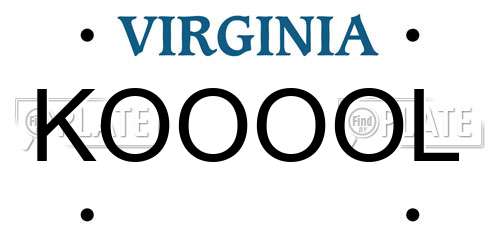 KOOOOL Virginia License Plate