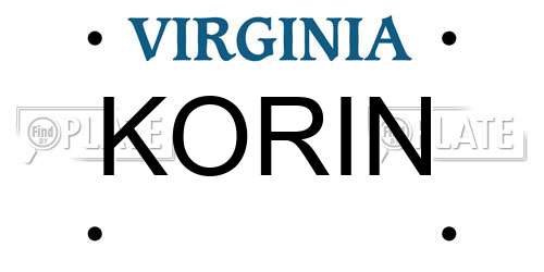 KORIN Virginia License Plate