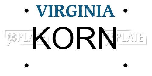 KORN Virginia License Plate