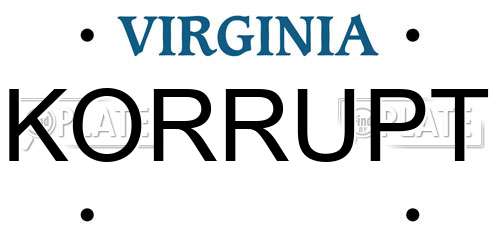 KORRUPT Virginia License Plate