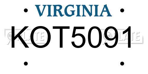 KOT5091 Virginia License Plate