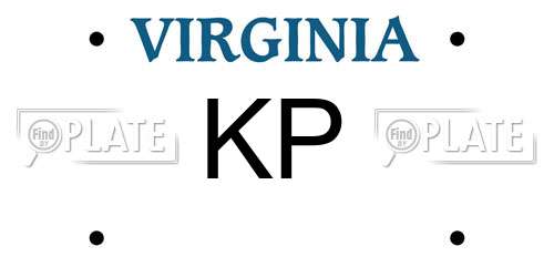KP Virginia License Plate