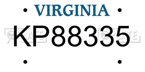 KP88335 Virginia License Plate