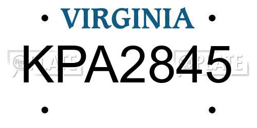KPA2845 Virginia License Plate