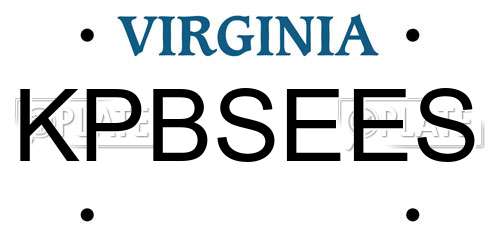 KPBSEES Virginia License Plate