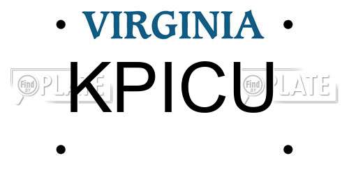 KPICU Virginia License Plate