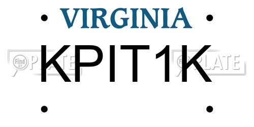KPIT1K Virginia License Plate