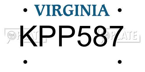 KPP587 Virginia License Plate