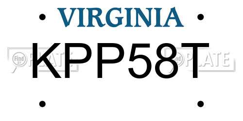 KPP58T Virginia License Plate