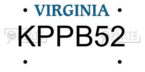 KPPB52 Virginia License Plate