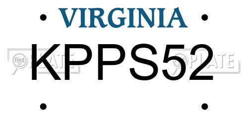 KPPS52 Virginia License Plate