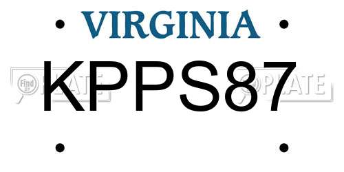 KPPS87 Virginia License Plate