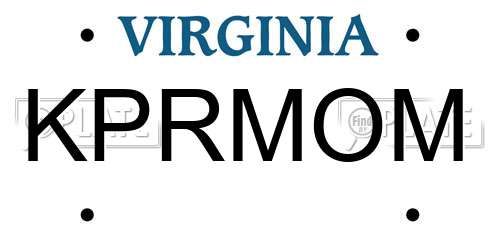 KPRMOM Virginia License Plate
