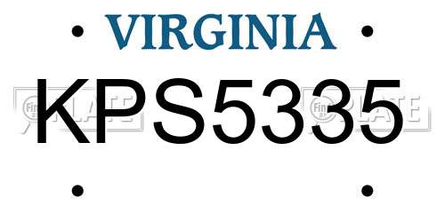 KPS5335 Virginia License Plate