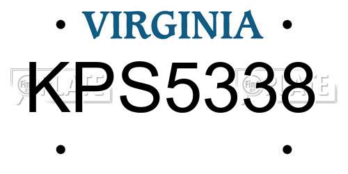 KPS5338 Virginia License Plate