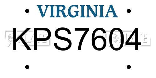 KPS7604 Virginia License Plate