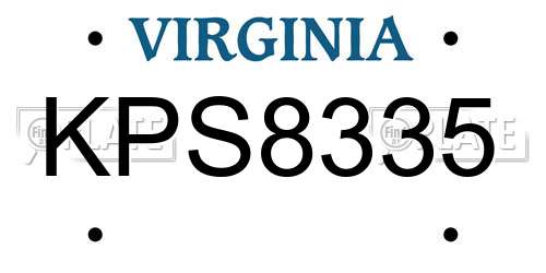 KPS8335 Virginia License Plate