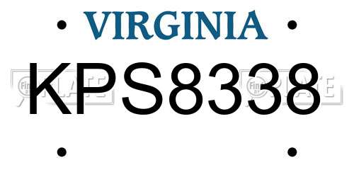 KPS8338 Virginia License Plate