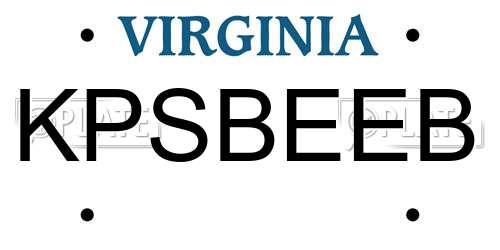 KPSBEEB Virginia License Plate