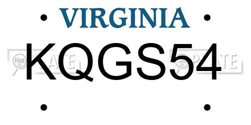 KQGS54 Virginia License Plate
