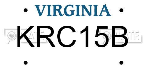 KRC15B Virginia License Plate