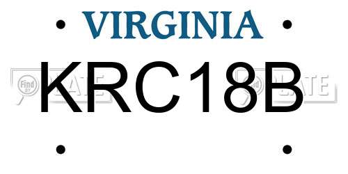 KRC18B Virginia License Plate