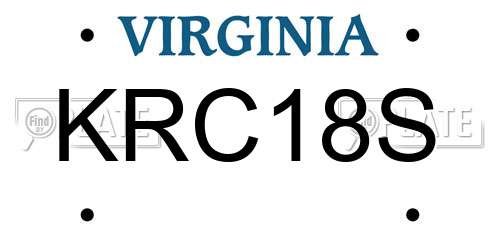 KRC18S Virginia License Plate