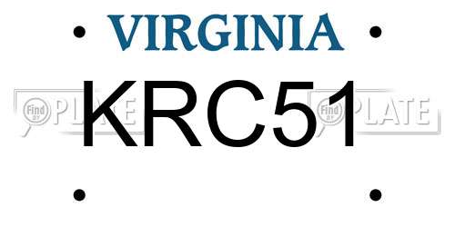 KRC51 Virginia License Plate