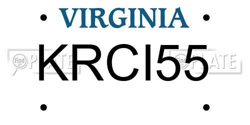 KRCI55 Virginia License Plate