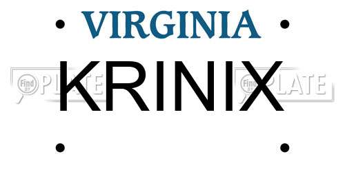 KRINIX Virginia License Plate
