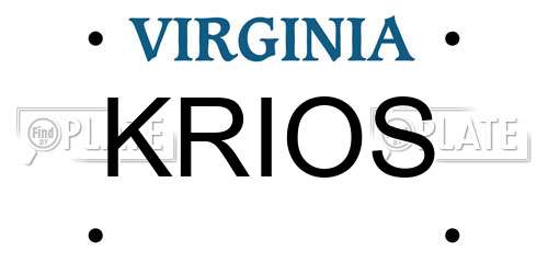 KRIOS Virginia License Plate