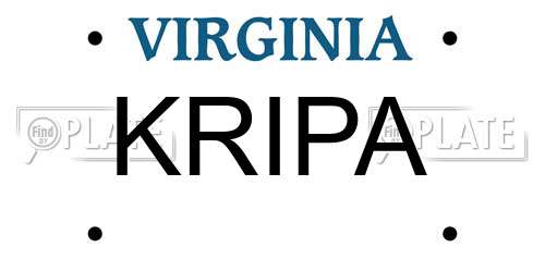 KRIPA Virginia License Plate