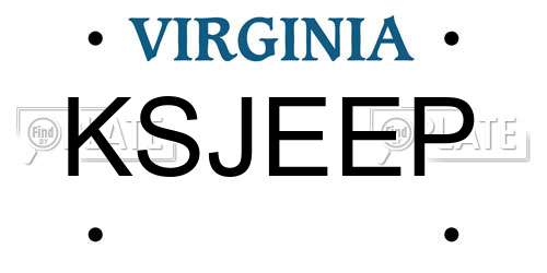 KSJEEP Virginia License Plate