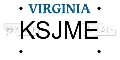 KSJME Virginia License Plate
