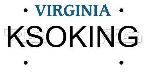KSOKING Virginia License Plate