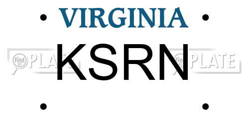 KSRN Virginia License Plate