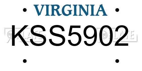 KSS5902 Virginia License Plate
