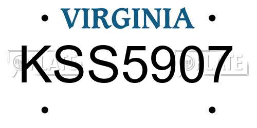KSS5907 Virginia License Plate