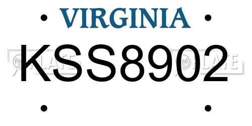 KSS8902 Virginia License Plate