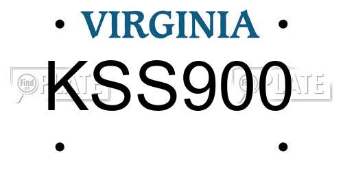 KSS900 Virginia License Plate