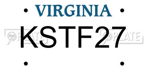 KSTF27 Virginia License Plate