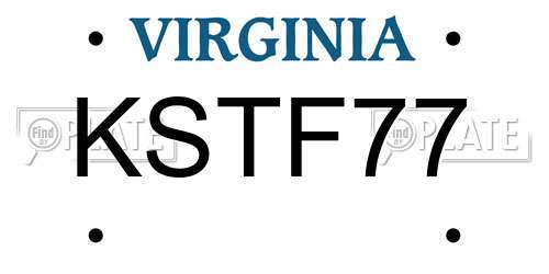 KSTF77 Virginia License Plate