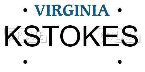 KSTOKES Virginia License Plate