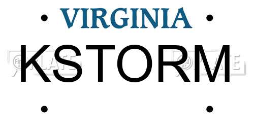 KSTORM Virginia License Plate