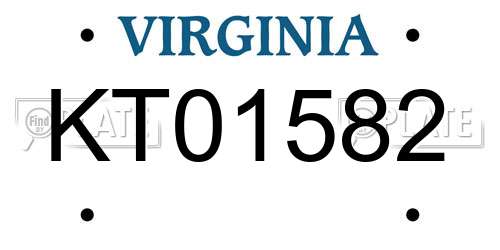 KT01582 Virginia License Plate